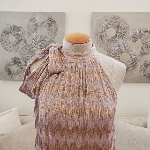 NEW! INC Tie-Neck Shine Halter Top size Medium - Picture 5 of 13